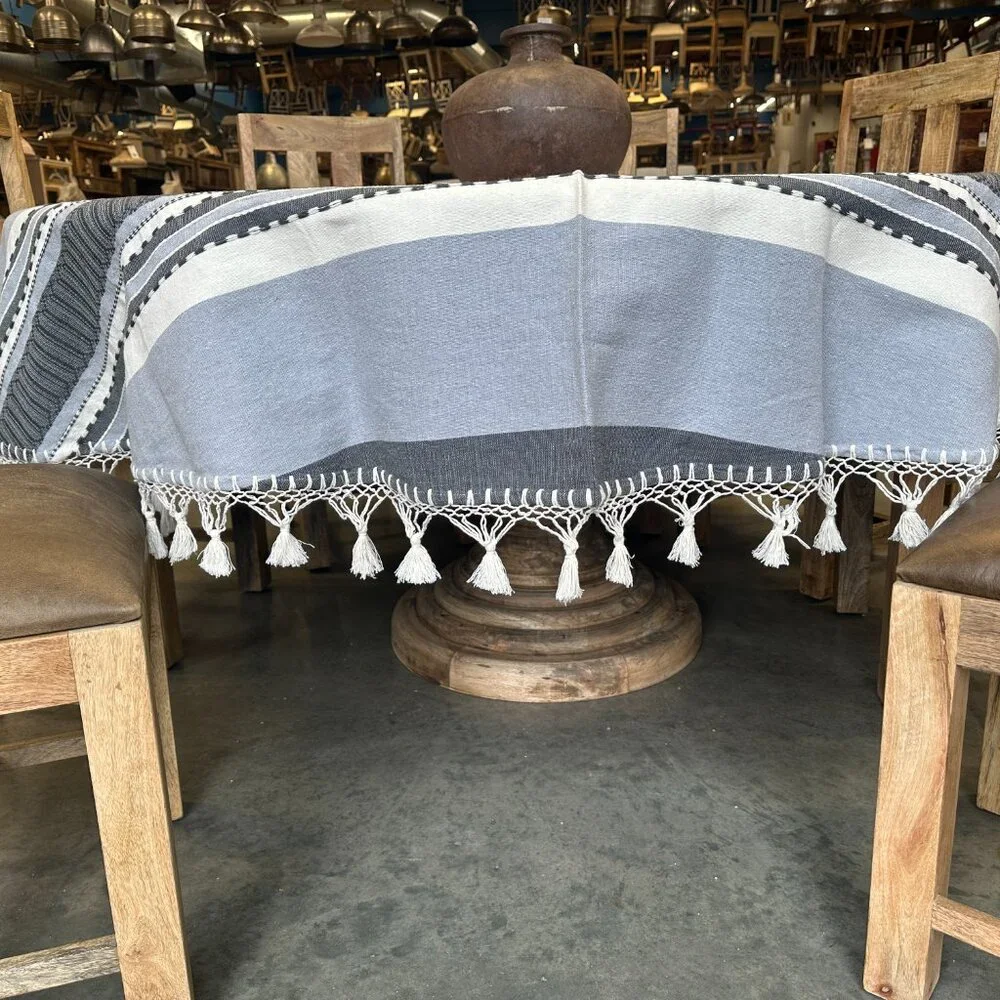 93'' Round Tablecloth from Oaxaca Mexico made with 100 % Handloom cotton…